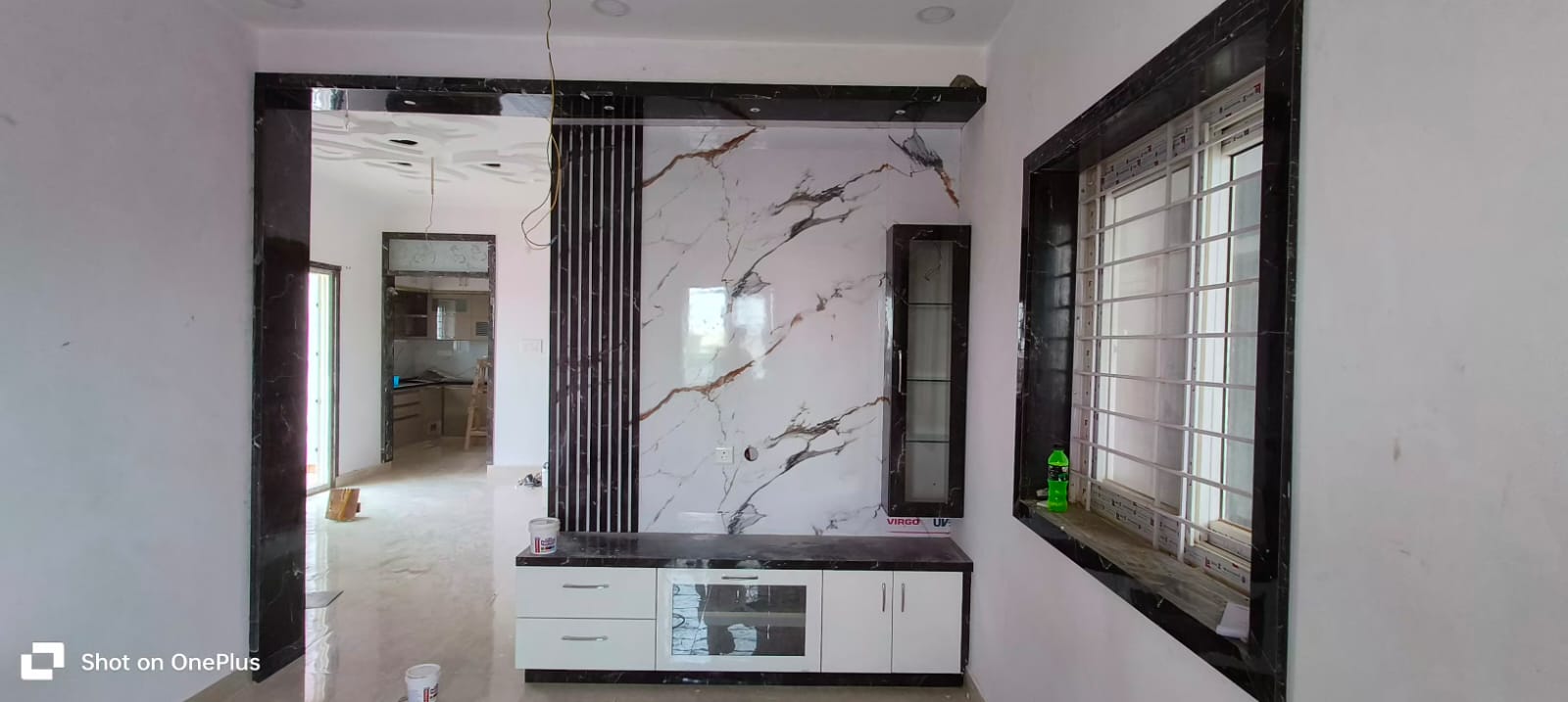 TV Unit with Marble Wall